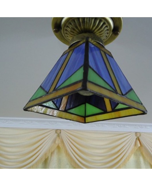 Baohua Tiffany Glass Lighting Ceiling Light Bedroom Balcony Corridor Entrance Corridor Bathroom European Special Offer