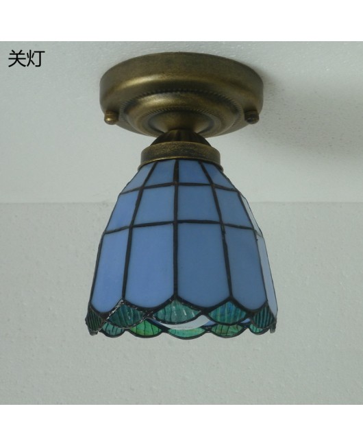 Baohua Tiffany Glass Lighting Ceiling Light Bedroom Balcony Corridor Entrance Corridor Bathroom European Special Offer