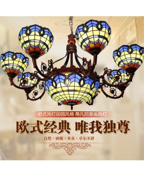 Supply European and American foreign trade export villa lighting wholesale Baohua Tiffany Hotel lobby European zinc alloy chandelier