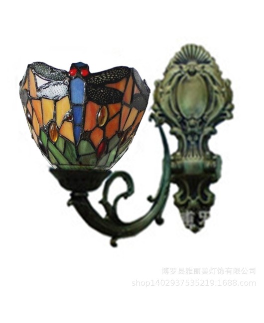 60cm Tiffany wall lamp dragonfly countryside style children's room hotel bathroom mirror headlight manufacturer wholesale