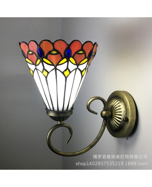 Baohua Tiffany Modern Simple Color Wall Light Bedroom Bedlight Corridor European Living Room Background Wall Light Fixture