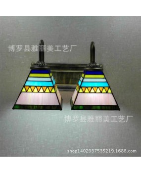 Wall lamp wholesale Tiffany hotel bedside lamp one piece dropshipping hotel engineering bedside retro double headed wall lamp free shipping