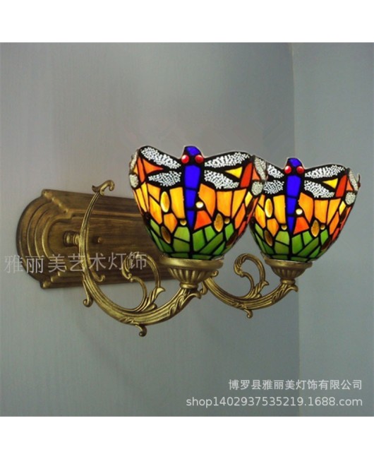 60cm Tiffany wall lamp dragonfly countryside style children's room hotel bathroom mirror headlight manufacturer wholesale