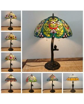 European retro girl desk lamp, warm glass button style desk lamp, creative handmade bedroom, wedding room, bedside table