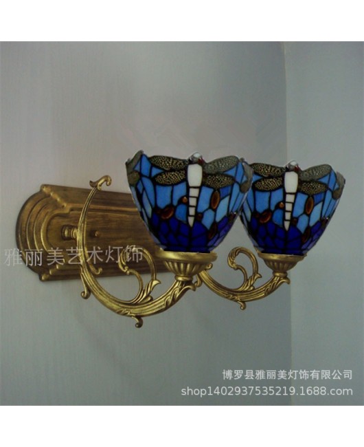 60cm Tiffany wall lamp dragonfly countryside style children's room hotel bathroom mirror headlight manufacturer wholesale