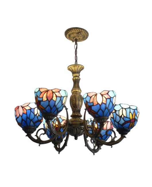 Tiffany Bedroom New Pendant Wholesale Mediterranean Bedroom Pendant Zinc Alloy Iron Art Glass Living Room Lamp Special Offer