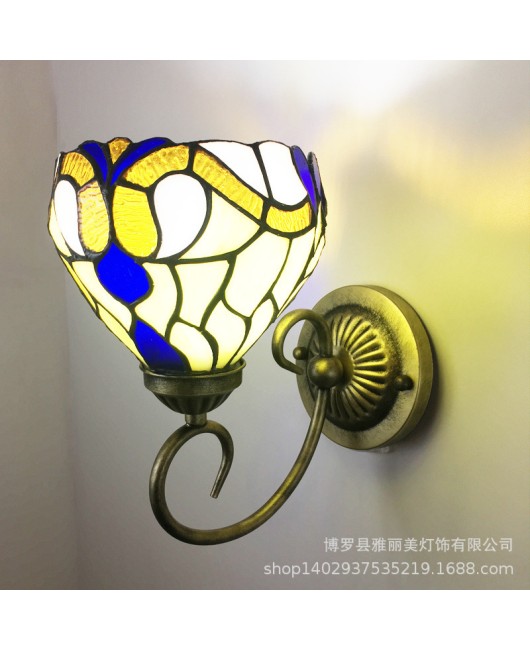 Baohua Tiffany Modern Simple Color Wall Light Bedroom Bedlight Corridor European Living Room Background Wall Light Fixture