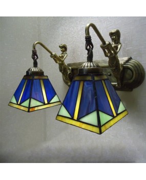 A dropshipping promotional lighting fixture Tiffany Glass Mediterranean Creative Iron Bedroom Bedhead Hotel Balcony Wall Light