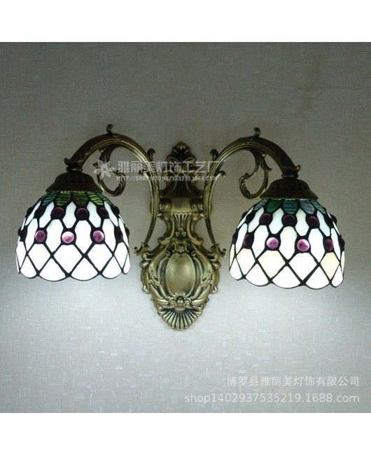 Manufacturer wholesale colored glass lamps Tiffany lighting Mediterranean beads blue minimalist wall lamp mirror headlights