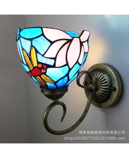 Baohua Tiffany Modern Simple Color Wall Light Bedroom Bedlight Corridor European Living Room Background Wall Light Fixture