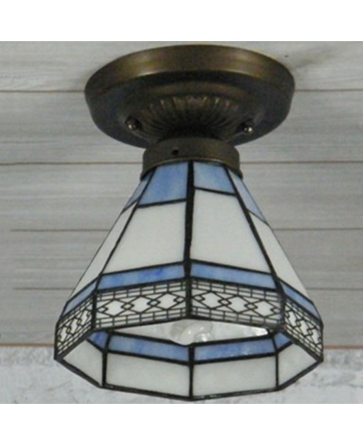 Baohua Tiffany Glass Lighting Ceiling Light Bedroom Balcony Corridor Entrance Corridor Bathroom European Special Offer