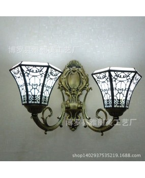 Tiffany Lighting Colored Glass Copper Mesh Light Retro Wall Light Hotel Bedroom Bedhead Bathroom Washroom Mirror Light