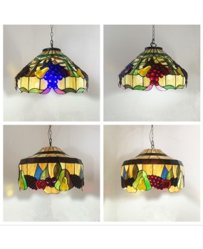 Discounted European retro colored glass bar restaurant guest light commercial American countryside bedroom balcony creative pendant light