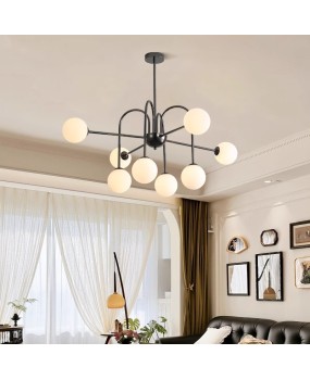 Vintage French living room pendant light pearl black medieval magic bean bedroom master light American high-end designer dining room light