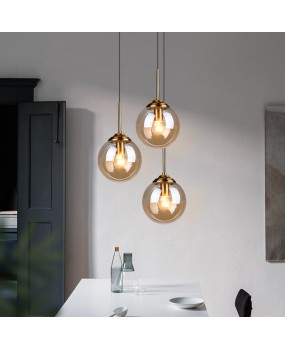 Nordic restaurant light, circular glass ball, clothing store, coffee shop, bar counter, simple and modern single bedroom bedside pendant light