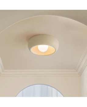 Middle aged cream style corridor light, modern simple circular LED table lamp, creative entrance foyer ceiling light