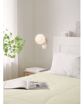 Modern minimalist bedroom bedside wall lamp without wiring, living room hallway without wiring decoration, creamy style small bean wall lamp