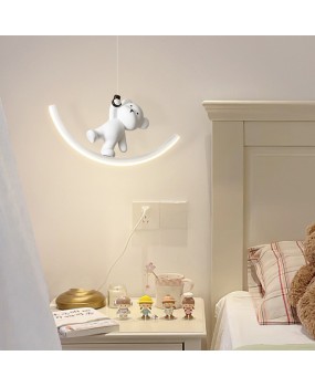 Modern Creative Cartoon Resin Dolphin Bear Children's Clothing Store Early Education Center Children's Room Bedroom Bedhead LED Pendant Light