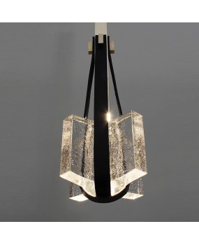 Light luxury crystal bedside pendant light, Nordic modern designer restaurant, bar counter, coffee shop, creative leather pendant light