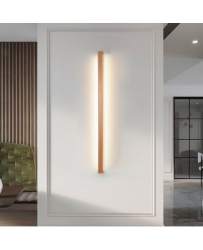 Simplified Solid Wood Strip Wall Light Mirror Front Light Background Wall Light Hotel Lobby Bedroom Bedhead LED Solid Wood Light