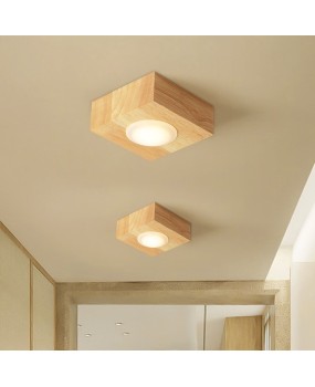 Surface mounted solid wood ceiling mounted tube light, simple and modern hallway light, corridor light, Japanese style living room background wall, balcony small light