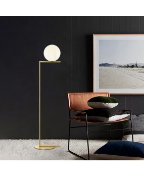 Modern minimalist creative living room minimalist Nordic post-modern floor lamp glass spherical bedroom study floor lamp