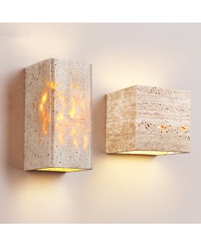 Japanese Wabi Sabi style bedroom yellow cave stone wall lamp retro homestay corridor lamp outdoor waterproof home creative wall lamp