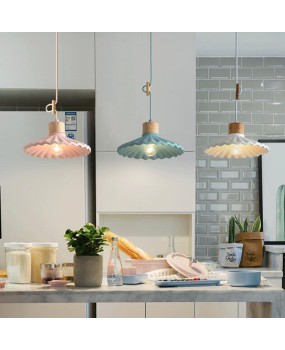 Nordic restaurant colorful cement pleated pendant light, modern and simple macaron cake shop, coffee shop, bar counter pendant light