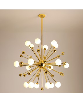 Creative Nordic postmodern spherical dandelion pendant light creative living room iron plated gold pendant light