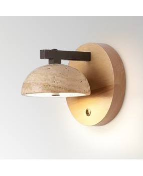 Japanese style yellow cave stone wabi sabi style bedroom bedside lamp, Nordic aisle designer, retro homestay mushroom decoration wall lamp