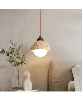 Wabi Sabi style bedroom bedside yellow cave stone pendant light designer homestay retro Nordic restaurant aisle LED small pendant light