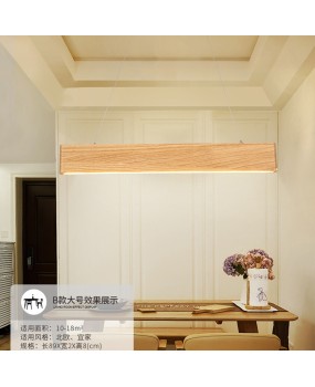 Nordic restaurant long strip light creative office front desk LED minimalist bar counter dining table wooden style Japanese style straight pendant light