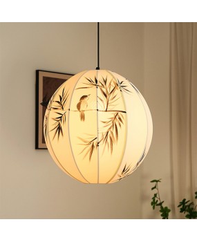 Retro Zen inspired New Chinese Restaurant Light Homestay Tea Room Bar Fabric Lantern Pendant Antique Bedroom Study Master Light