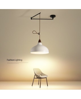 Nordic retro movable pendant light Bauhaus minimalist study island table restaurant bar swing arm retractable LED pendant light