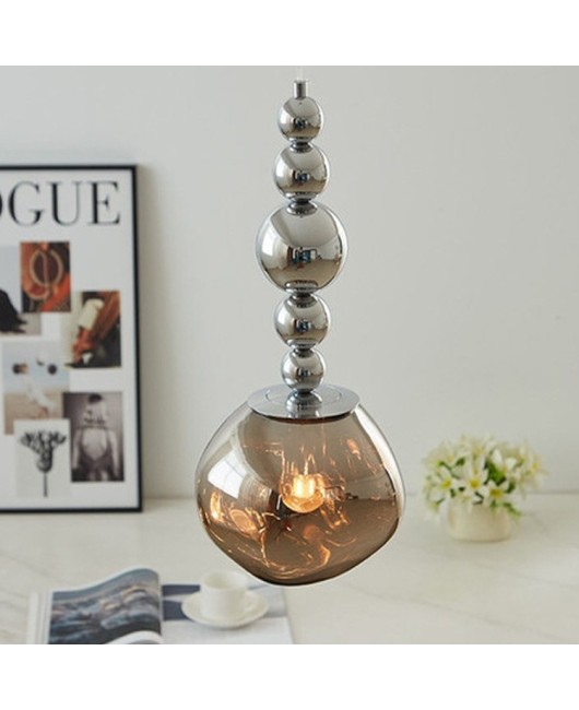 Bedroom bedside antique small pendant light luxury designer style living room background wall space long silver lava pendant light