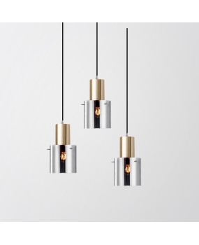 Nordic restaurant pendant light with three heads, personalized and creative glass bar counter, single head dining table light designer, modern and simple lighting fixtures