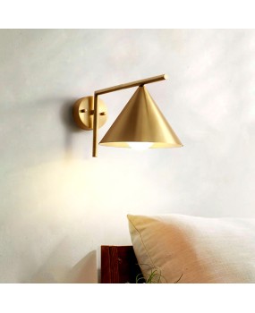 Postmodern Golden Horn Wall Lamp Creative Bedroom Bedhead Living Room Dining Room Mirror Pure Copper Nordic Adjustable Wall Lamp