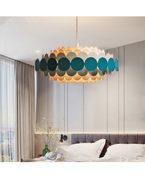 Postmodern light luxury living room designer creative model room LED decorative pendant light donut colored pendant light