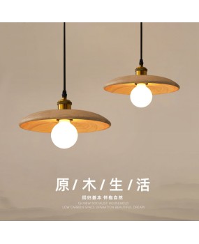 Nordic restaurant solid wood pendant light bedroom bedside small pendant light tea room light corridor Japanese style homestay bar counter pendant light