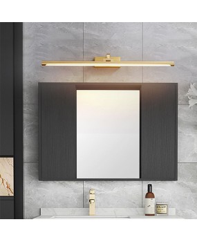 American minimalist brass wall lamp, all copper light luxury bathroom sink mirror, front light bookshelf lamp, corridor lighting, painting lamp