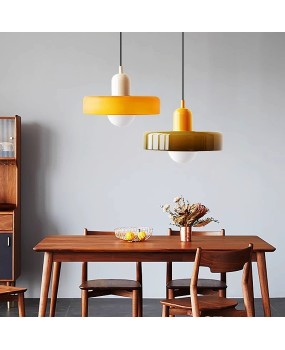 Medieval restaurant pendant light Nordic minimalist creative solid color glass bedside lamp bar counter dining room vintage small pendant light