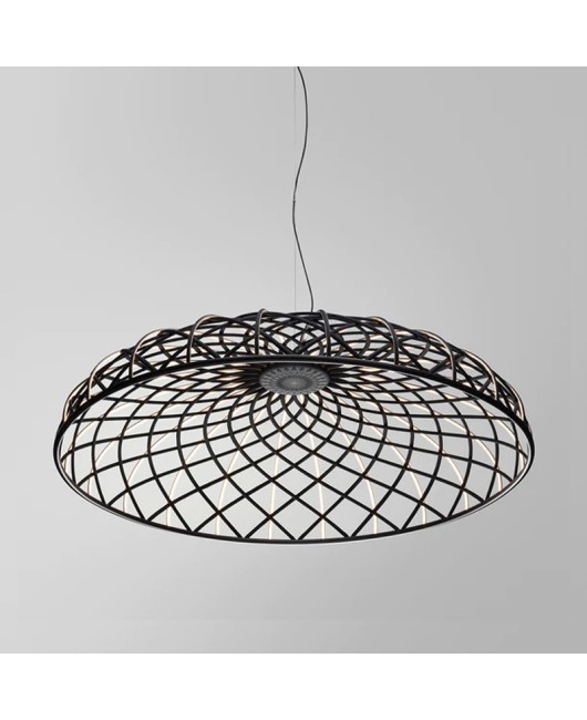 Italian restaurant pendant light, modern and minimalist designer style, bar counter, island platform, woven rope, circular lighting fixture