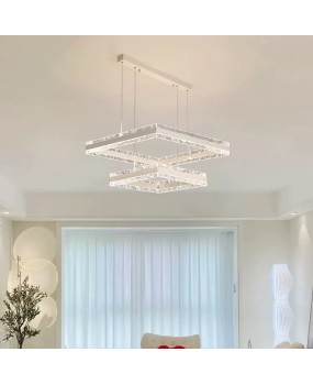 Living room main light 2023 new Guangdong Zhongshan lighting high-end light luxury simple modern water ripple square pendant light