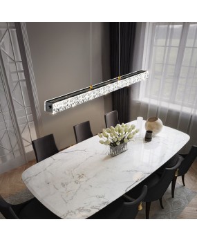 Italian minimalist straight pendant light restaurant bar counter light luxury minimalist creative personality designer high-end long dining table light