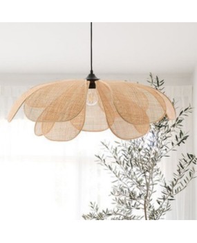 2023 Japanese Wabi Sabi Handmade Weaving Homestay Restaurant Bedroom Vine Weaving Art Petal Creative Individual Pendant Light