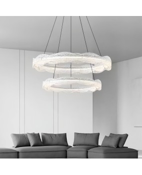 Italian minimalist living room pendant light platinum resin modern light luxury atmospheric circular new high-end dining room bedroom light