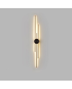 All copper modern minimalist living room wall lamp, wooden grid TV background wall lamp, light luxury high-end long strip bedroom bedside wall lamp