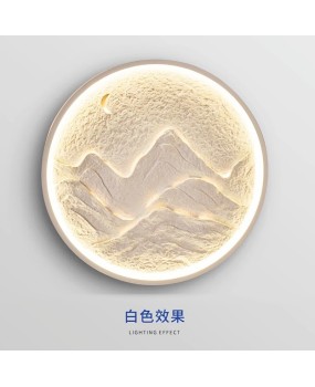 Artistic conception, tea room gypsum wall lamp, bedroom bedside lamp, simple modern mountain and river living room sofa, background wall atmosphere, wall lamp