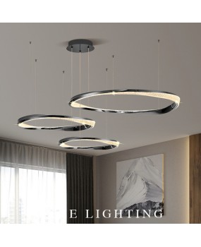 Living room pendant light, modern and simple new circular atmospheric bedroom light, Italian minimalist light luxury designer dining room light