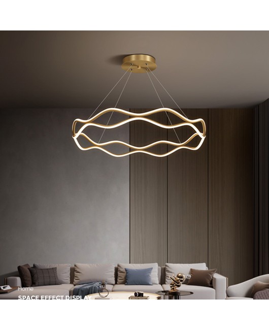 All copper modern minimalist living room pendant light minimalist luxury creative designer circular hall main light dining room bedroom light